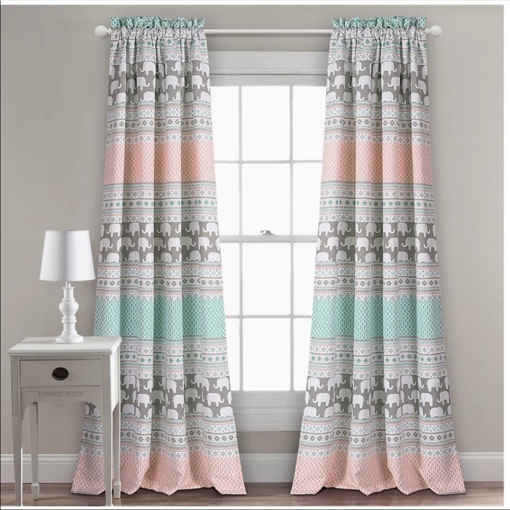 NEW Room Darkening Elephant Curtains